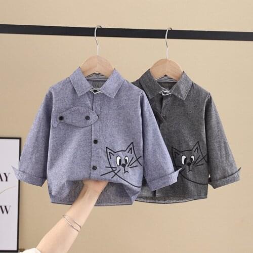 Spring Baby Boys Cartoon Shirts Kids Clothing Girls Long Sleeve Casual Shirts Fall Clothes for Toddler Girls Children Tops