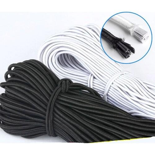 1/1.5/2/2.5/3mm Mask Round Elastic Band Cord Elastic Rubber white black Stretch rubber For Sewing Garment DIY Accessories