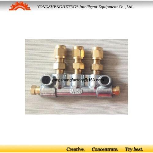 Lubrication resistance oil piston distributor junction block A-5+oil flow metering unit 3 M8*1 outlets M10*1 inlet PSS