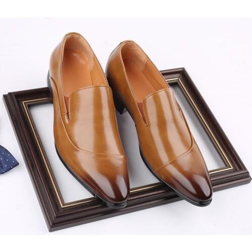 Yomior Fashion Business Casual Men Shoes High Quality Formal Dress Leather Shoes British Pointed Toe Loafers Wedding Oxfords