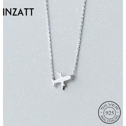 INZATT Real 925 Sterling Silver Punk Minimalist Geometric Plane Choker Necklace Fine Jewelry For Women Accessories