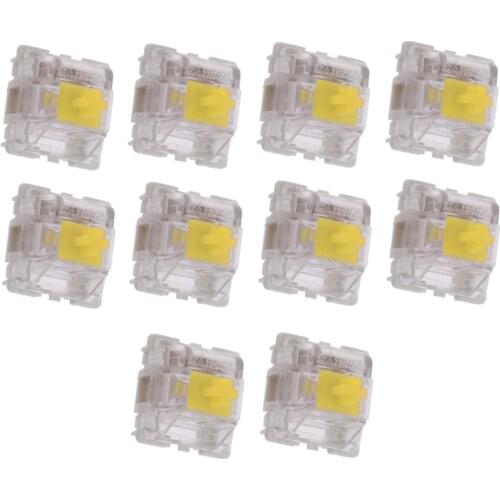 10Pcs/pack Gateron SMD Yellow Switches Mechanical Keyboard 3pins Gateron MX Switches Transparent Case fit GK61 GK64 GH60 MX B03C