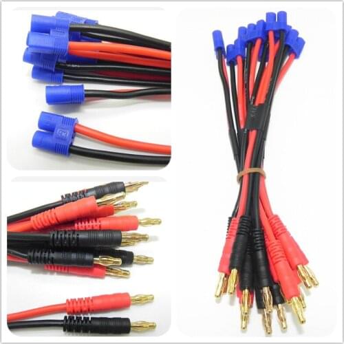 100sets EC3 to 4.0mm Banana Connector Bullet Plug with 14 AWG Silicone Cable 150MM for DIY Lipo Battery RC Power Supply