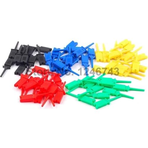 100pcs Test Hooks Clips for Logic Analyzers Logic Test Clip 5 Colors: Red Black Yellow Green Blue