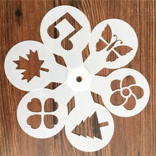 Coffee Drawing Cappuccino Mold 19 Pcs Fancy Coffee Printing Mold Coffee Mold Cake Mold Powdery Sieving Tool Foam Spray Mold