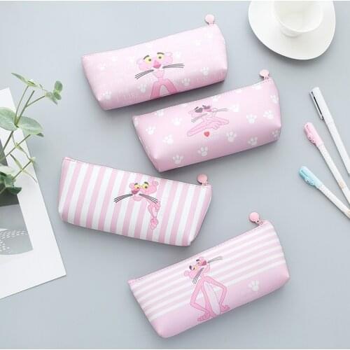 4 pcs Leopard Pen Case Cute Little Fresh Student Stationery Bag Creative Multifunctional School Supplies for Girls