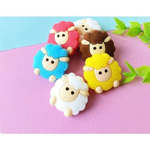 50/100PCS Silicone Sheep Beads Baby Teething Pacifier DIY Necklace Chain Nursing Accessories