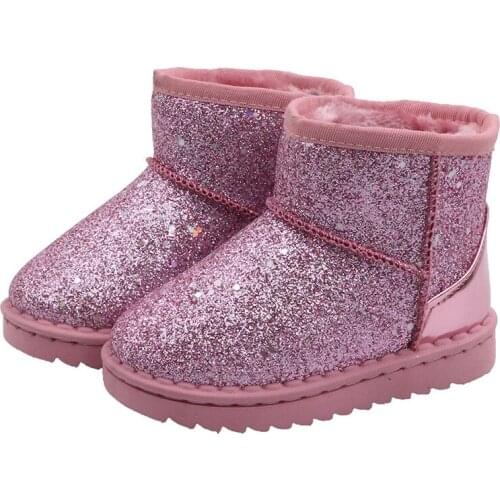 Girls Snow Boots Children Winter Autumn Boots Fashion Kids Shoes Sweet Cute Smooth Fur Hairy Warm Students Shoes Thick Cotton