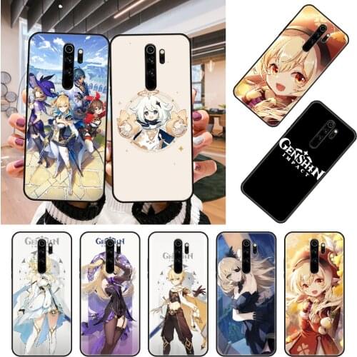 Phone Case For Xiaomi Redmi Note 8 8T 7 7A 9 9A 9S 8A 4 5 6 Pro Black Cover Bumper Luxury Coque Trend Back Game Genshin Impact