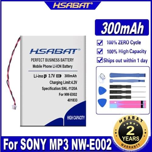 HSABAT NW-E002 NW-E003 NW-E005 300mAh Battery for SONY MP3 NW-E002 NW-E003 NW-E005 Batteries