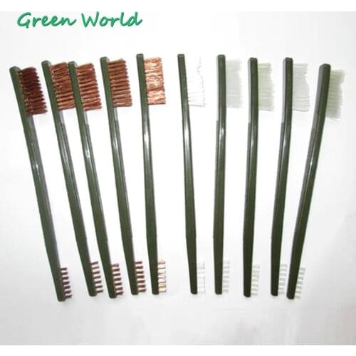 Green World 10pcs/lot Double-ended Utility Breech Gun Brush,Gun Cleaning Brush