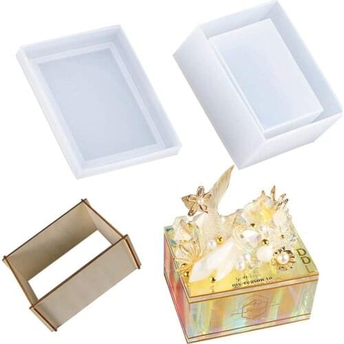 Tissue Box Resin Silicone Mold Jewelry Storage Epoxy Napkin Holder Mold for DIY Craft Jewelry Storage Trinket Gift Box