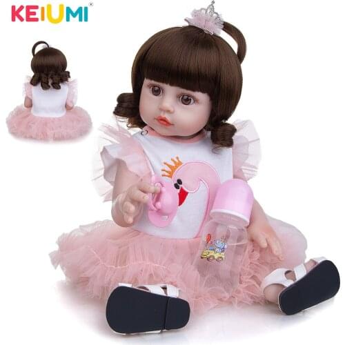 19 Inch Beautiful Reborn Dolls Baby Toy Toddler Dolls Full Silicone Body Bonecas Newborn Baby Dolls For Children Birthday Gifts