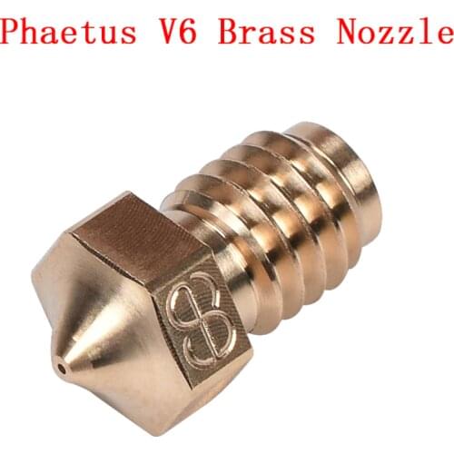Phaetus V6 Brass Nozzle V6 Nozzle 1.75MM Filament 0.2/0.3/0.4/0.5/0.6/0.8mm For E3D V5 V6 Hotend Prusa i3 MK3 3D Printer Parts