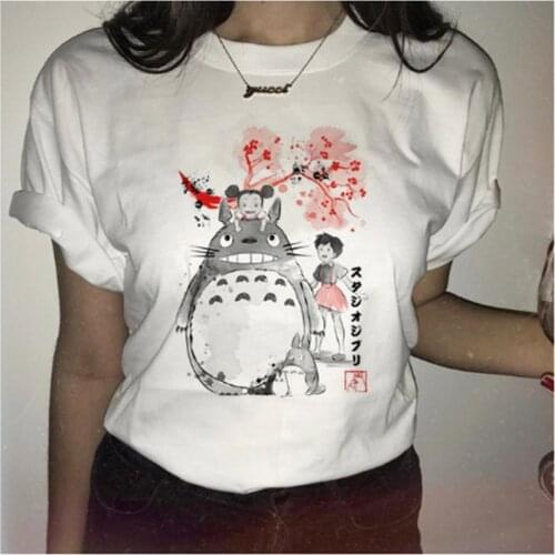 Summer new Totoro female T-shirt Totoro funny T girl fashion printing short-sleeved T-shirt anime Harajuku cartoon T-shirt