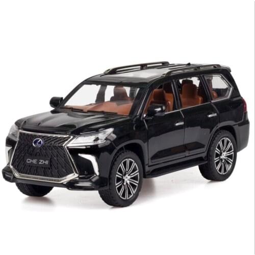 1:24 Simulation Lexus LX570 Childrens Toy Alloy Car Model Decoration Boys Birthday Christmas New Year Gift Black Car