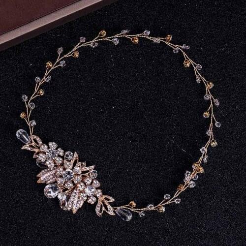 Fashion Bride Hairband Exquisite Leaf Crystal Headband Tiara Wedding Party Elegant Charm Hair Jewelry Accessories BN