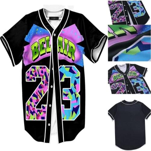 Mens Black Flower Rapper Street Hip-hop Shirts Creative 3D Printed Baseball Jersey Hip Hop Streetwear Sweatshirt Funny Top