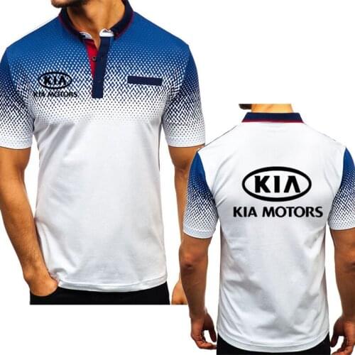 2021 New styie Summer Mens KIA Car Logo printing Casual Short sleeve high quality Cotton Mens clothing