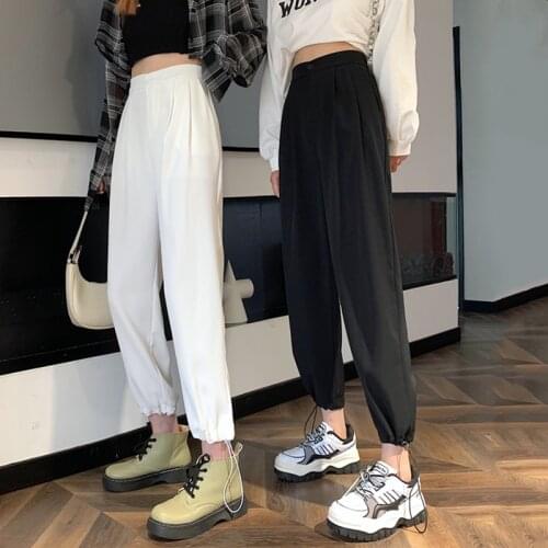 2021 summer new style high waist slimming casual footwear sports pants womens fashion all-match outer wear overalls