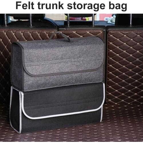 Car Trunk Organizer Car Soft Felt Storage Box Cargo Container Box Trunk Bag Stowing Tidying Holder Multi-Pocket