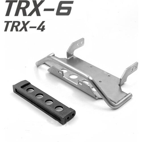 Front Bumper Metal Silver Bottom Bumper for TRX4 TRX6 4x4 6X6 G63 G500 RC Car Durable Stainless Steel Modification Parts