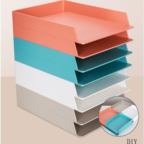 Nusign A4 File Tray Desktop File Storage Double Layer Office Paper Tray Desk Accessories Magazine Rack Manual File Organizers