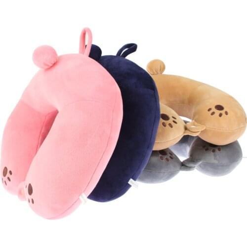 Cartoon bear-paw printed U pillows home travel pillow cervical neck pillow care body pillow comfortable almohada oreiller