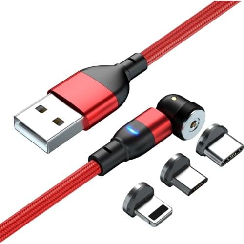 ZUIDID 540 Rotate Magnetic Cable Fast Charging Mobile Phone Wire Magnet Charger Micro USB Type C Cable For iPhone Huawei