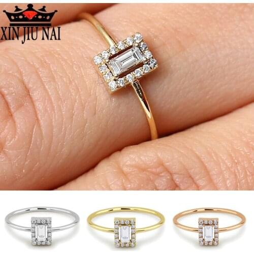 Luxury Classic Square Top quality Zircon Female Ring Party/Travel/Leisure Jewelry Fashion Gift Elegant Women Temperament Ring