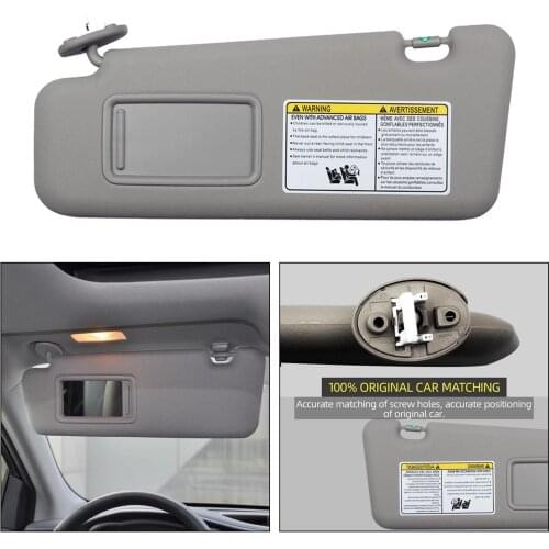 Sun Visor Left Driver Side Fit for Toyota Highlander 2006 2007 2008 Without Vanity Light Replacement Part 4320-48500-B0
