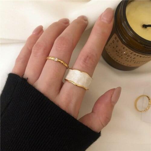 UFOORO French Retro Drip Glazed Three-color Ring High-end Sense Ring European And American Personality Index Finger Ring