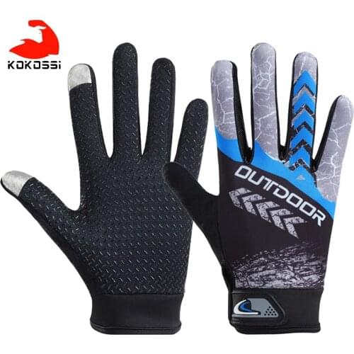 KoKossi Cycling Gloves Outdoor Sports Gloves Windproof Cold-proof Breathable Finger Protection Racing Gloves Wear-resistant Soft