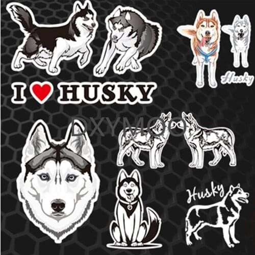 Silly Husky Car Stickers Lovely Family Friends Pet Animal Dog Auto Window Tail Motorcycle Vinyl Decals 3M