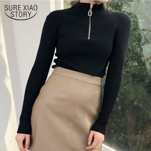 Turtleneck Autumn Winter Women Sweater Long Sleeve Knitwear Sweater Pullover Slim Korean Style Office Fashion Clothing 11072