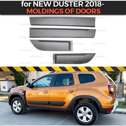 Protective moldings of doors for Dacia Duster 2018- 1 set / 4p plastic ABS protection trim covers car styling