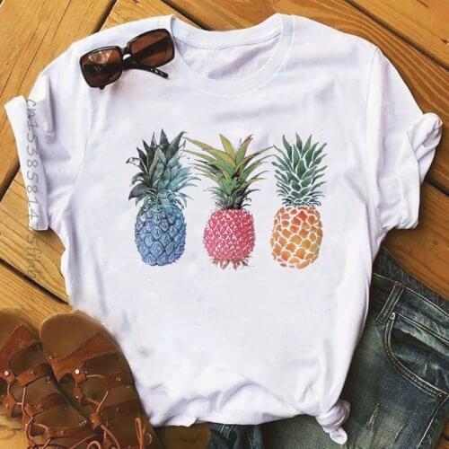 Premium Summer Fruit Print Women Tshirt Loose Short Sleeve Female T-Shirts Casual Harajuku Women Tops Tee Female T-Shirts Femme