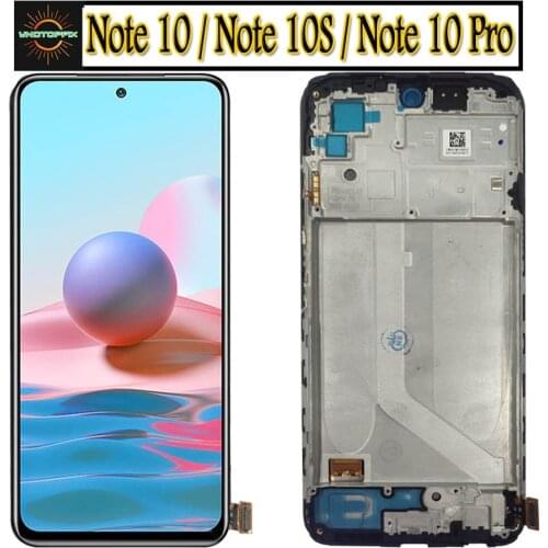 AMOLED For Xiaomi Redmi Note 10 Pro Display with Frame Touch Panel Screen Digitizer Tela For Redmi Note10 Note 10s LCD M2101K7AG