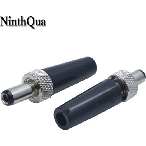 1pcs 5.5*2.1 mm / 5.5*2.5mm Locking male DC Power Plug Welded Type Connector with Nut