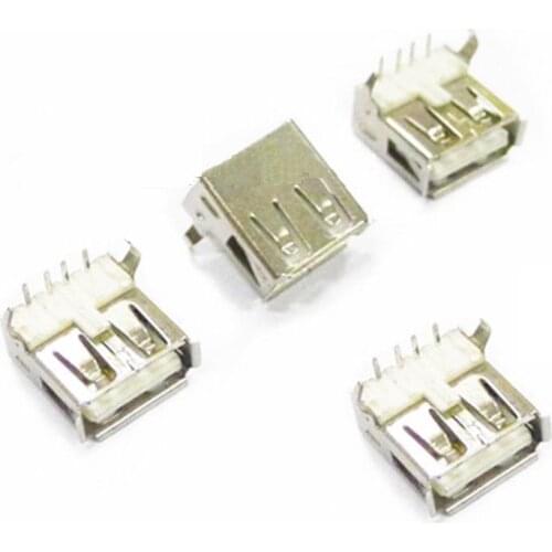 10PCS USB Type A Female Socket A/F 90 degree Female Socket Connector