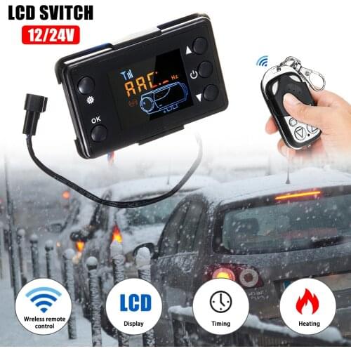 12/24V Car Track Diesels Air Heater Parking Heater Controller Kit Remote Controller + LCD Monitor Switch Board For Dropshipping