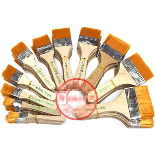 12pcs/Set High quality Pig hair brush oil painting brush, BBQ brush for painting art Easy To Clean wooden cleaning brush