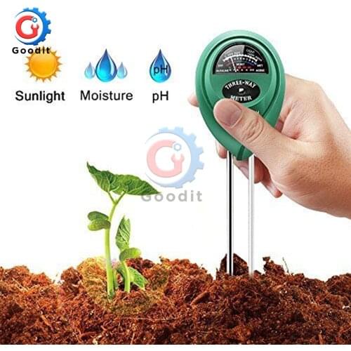 3 in 1 Soil PH Water Moisture Meter Acidity Humidity Sunlight Garden Soil PH Water Plants Flowers Moist Tester Instrument Tools