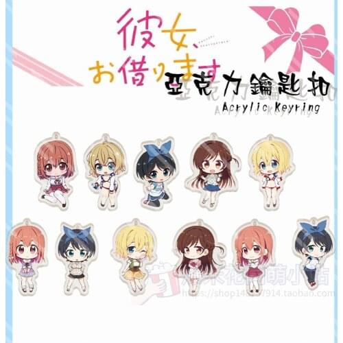 Anime Rent A Girlfriend Chizuru Sarashina Ruka Sakurasawa Sumi Mami Acrylic Figure Keychain Pendant Keyring Toy Cosplay Gifts