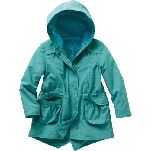 Free shipping - kids/children/girls hooded parka, cotton spring jacket, lake blue, spring parka [3A to 8A]