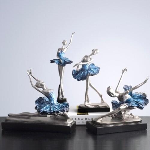 European Resin Ballet Girl Crafts Figurine Cake Topper Sculpture Model Collectible Ornament Birthday Wedding Decor Party Supplie