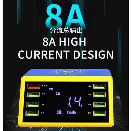 AC 100V-240V Phone Repair Tools 8 Port USB Fast Charger Support QC 3.0 With 10W Wireless Charger for iPhone Repair Tools