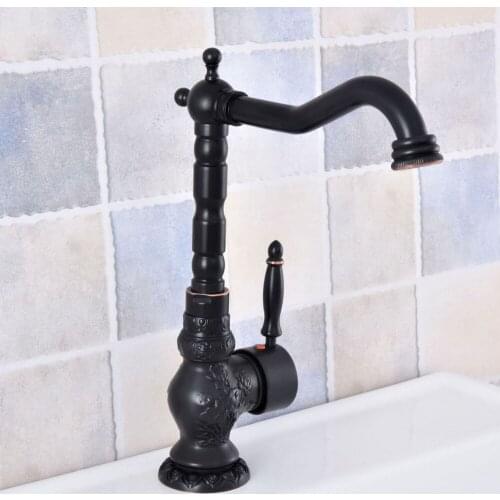 Bathroom Sink Faucet Oil Rubbed Bronze 360 Degree Turn Basin Faucet Water Tap Single Handle Cold and Hot Water Nsf624