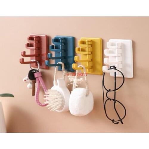 Creative rotating glue hook contrast Japanese style glue hook toilet kitchen wall non perforated paste hanger
