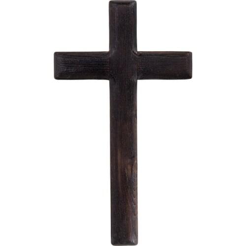 Solid Pine Mahogany Wood Wall Cross Holy Jesus Handmade Christ Traditional Handicraft 28cm 11 Inch Emanuel Crucifix Home Decor